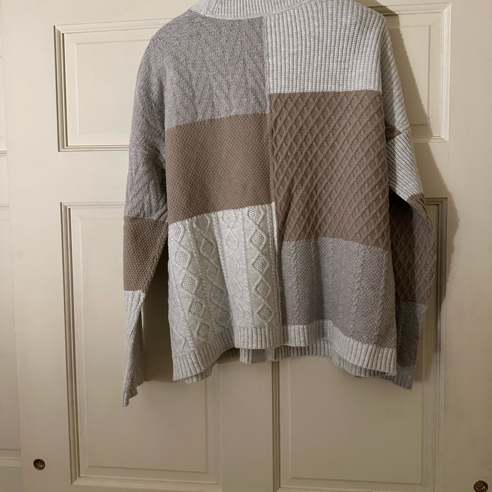 J. Jill Neutral Patchwork Cardigan - image 2